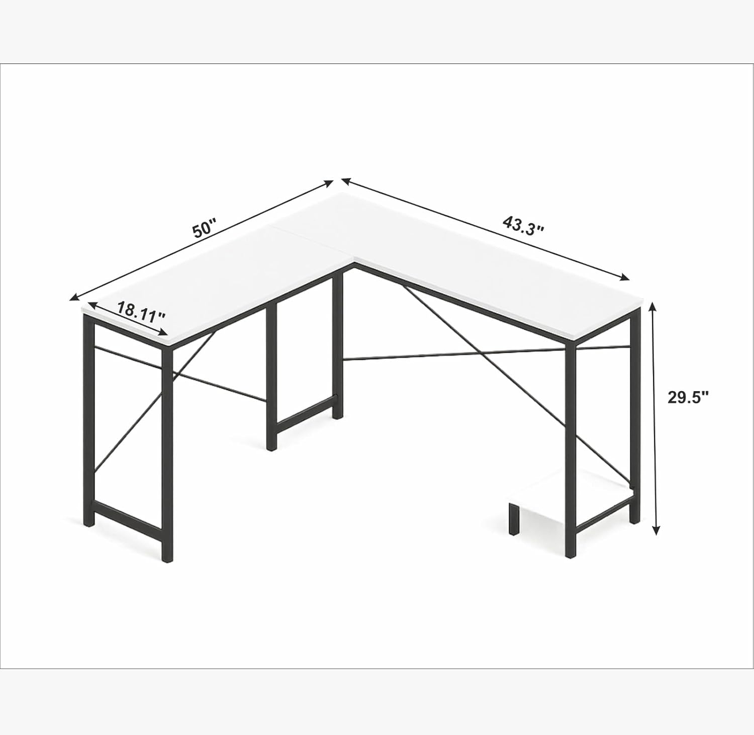 Callas ST-22 L-shaped study and gaming desk workspace